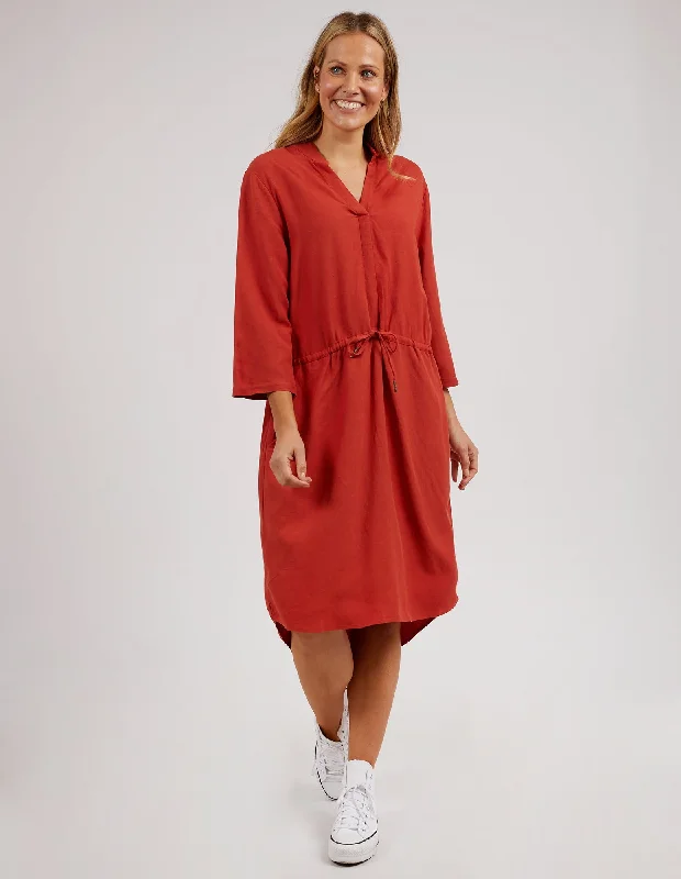 Blowout Sale Claire Tie Dress Rust