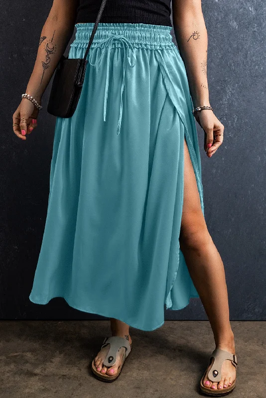 Price Drop Cobalt Cascade Long Skirt