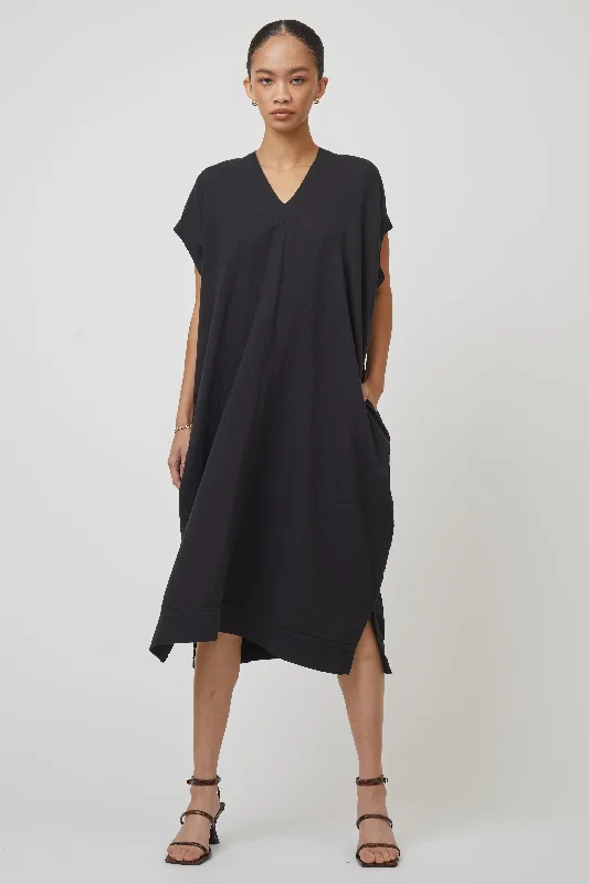 Savings Alert Crescent Dress Long in Crinkled Cotton, Core Colors