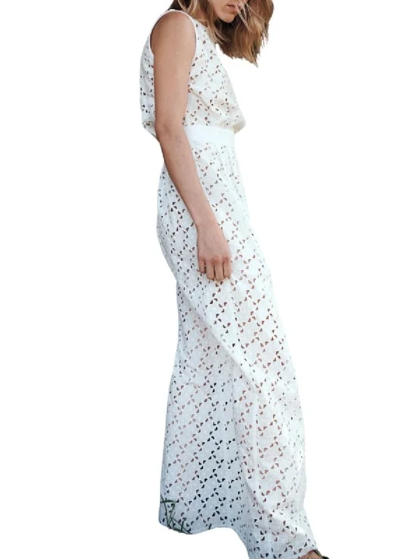 Super Deal cut-out lace dress White
