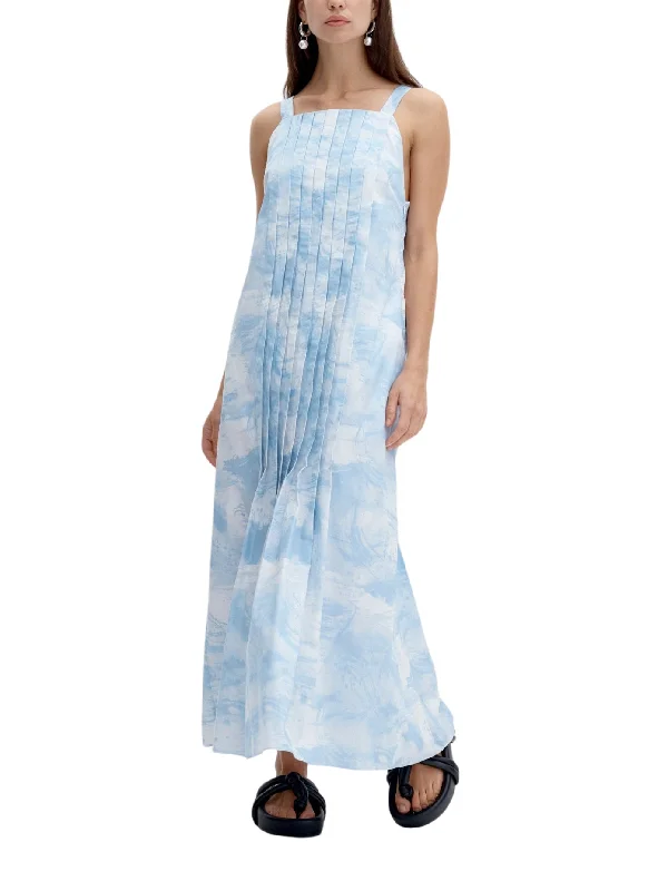 One-DAY Sale Delilah Dress | Cirrus Print Icy Blue