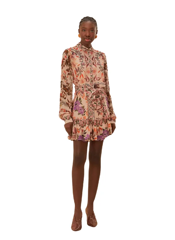 Mega Sale Farm Rio Winter Garden Cream Mini Dress