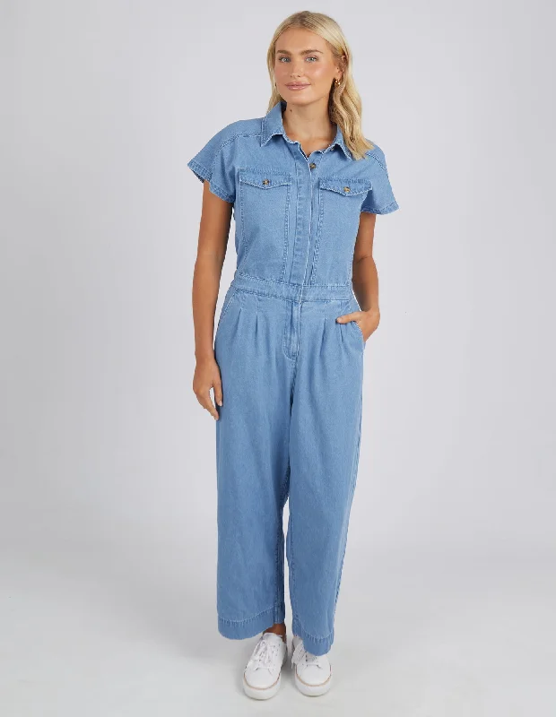 Price Smash Frida Denim Jumpsuit Mid Blue Wash
