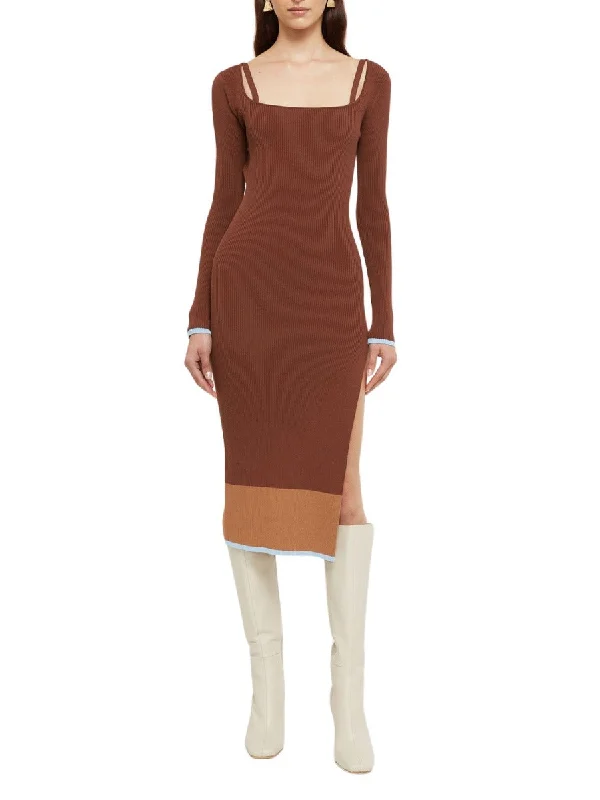 Super Savings Hazel Dress Chocolate/Sky Blue