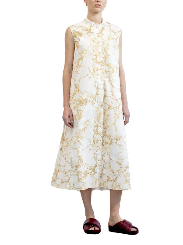 Mega Sale Iris Dress | Cellular Print Gold