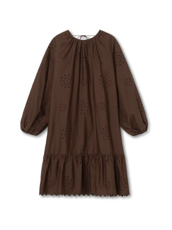Stock Clearance Jewel LS Dress 453 Chestnut