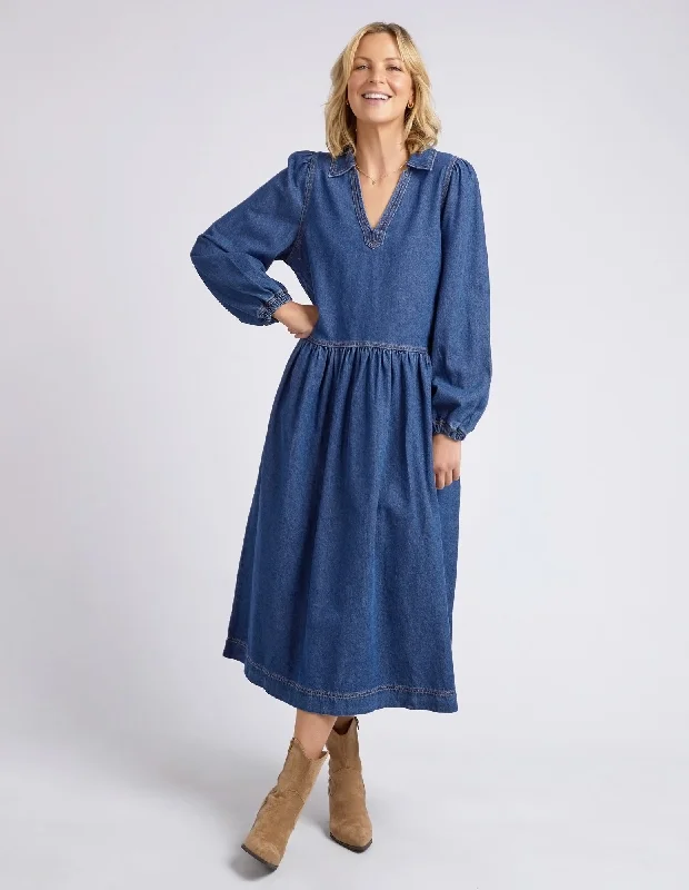 Clearance Event Josephine Denim Dress Dark Blue Wash