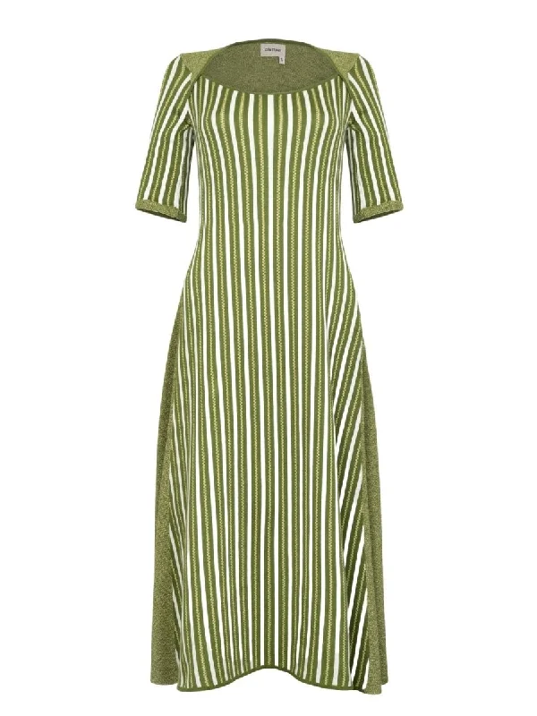 Low Prices Kaki Stripes Dress