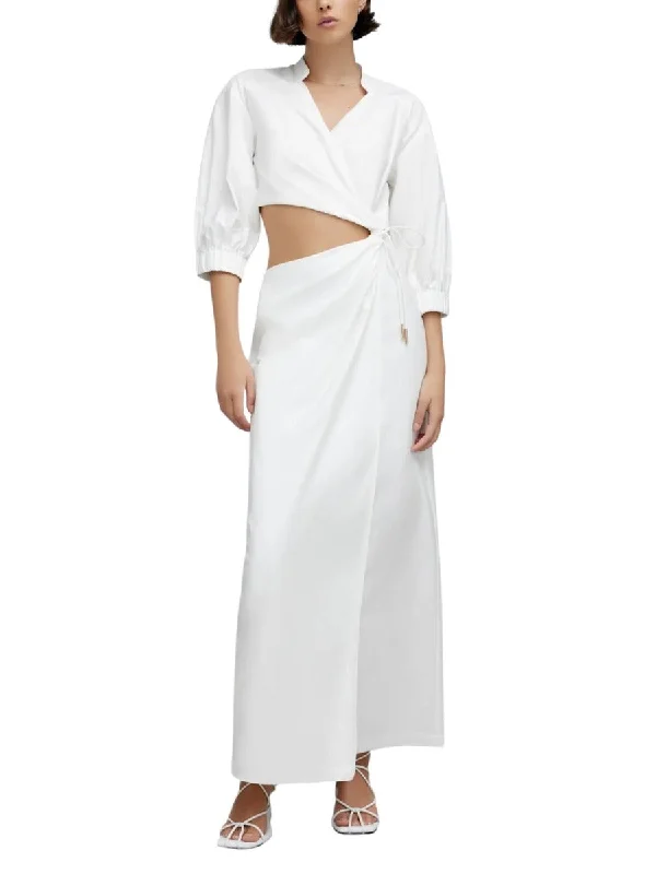 Act Fast Kara Midi Dress Ivory