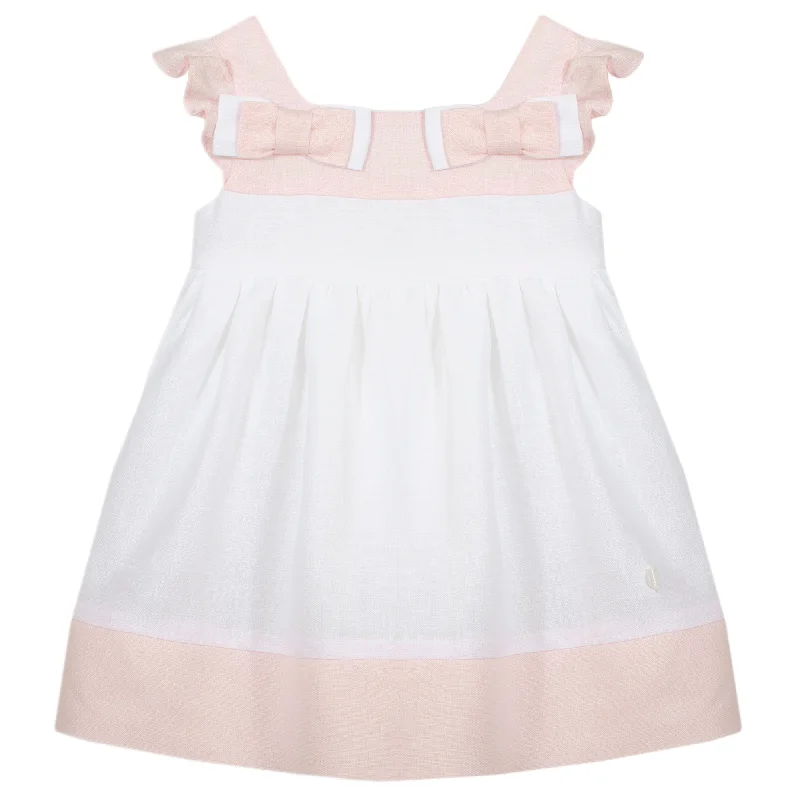 Price Rollback Linen Dress with Bows