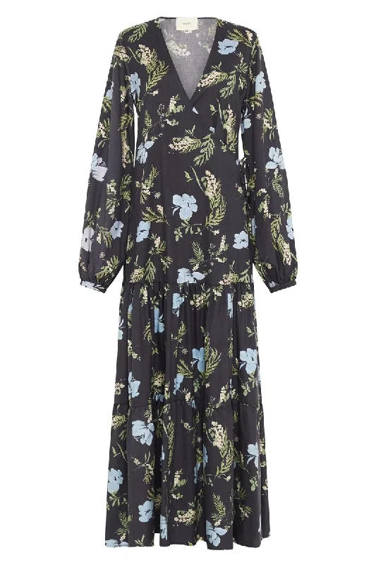Weekend Flash Sale Long Wrap Tiered Dress Floral