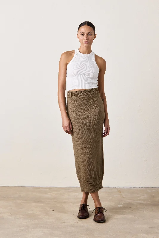 Quick Sale MARIE KNIT SKIRT / KHAKI