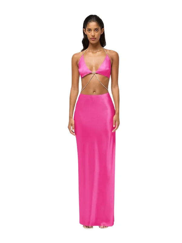 Online Only Nomi Crystal Halter Dress - Pink