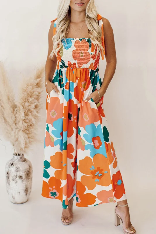 Price Cut Island Blossom Tie Maxi Dress