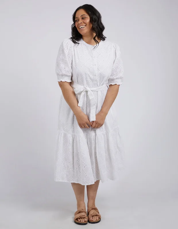 Inventory Reduction Ottilie Broderie Dress Pearl