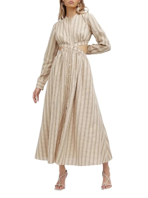 Epic Deals Petra Dress Almond And Black Stripe