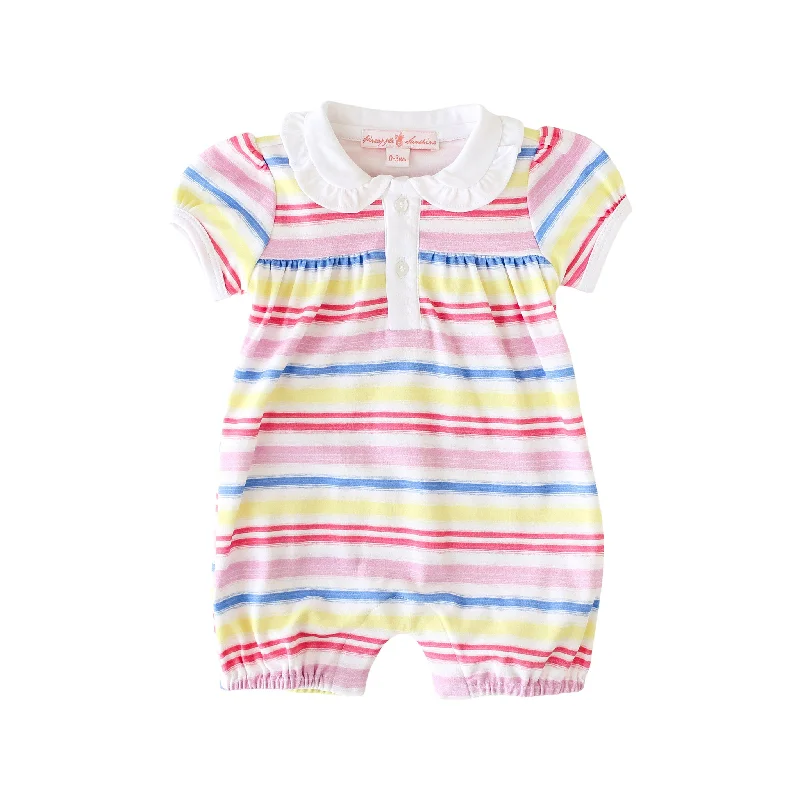 Price Buster Rainbow Stripe Collared Romper