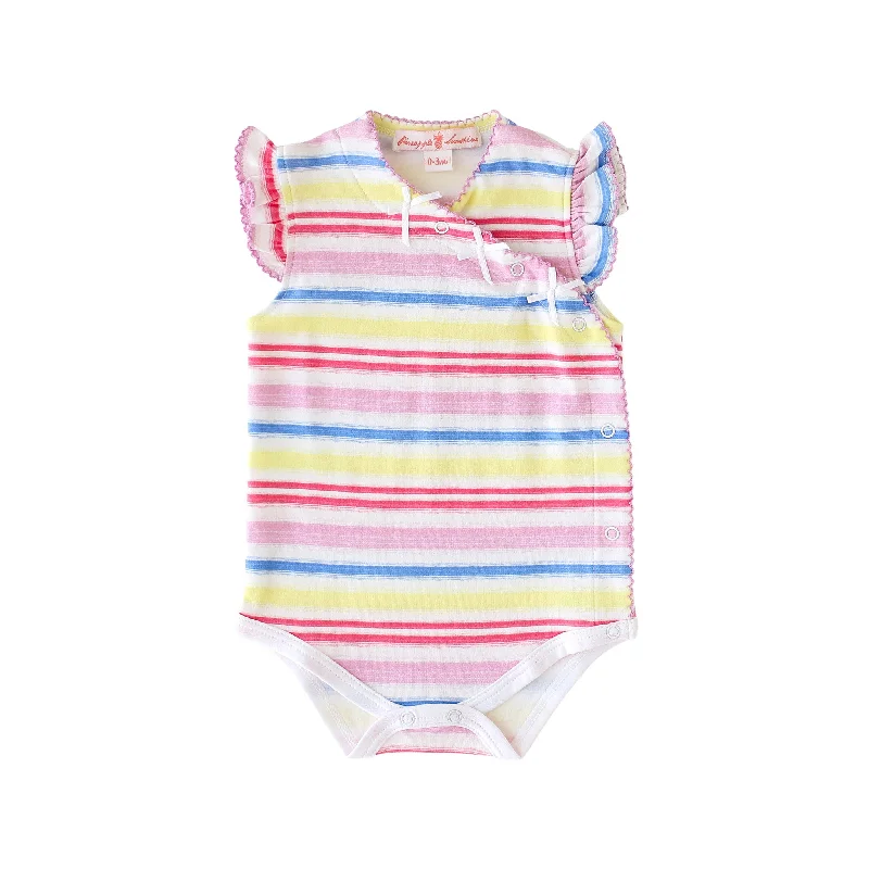 Deal Mania Rainbow Stripe Onesie with Bows
