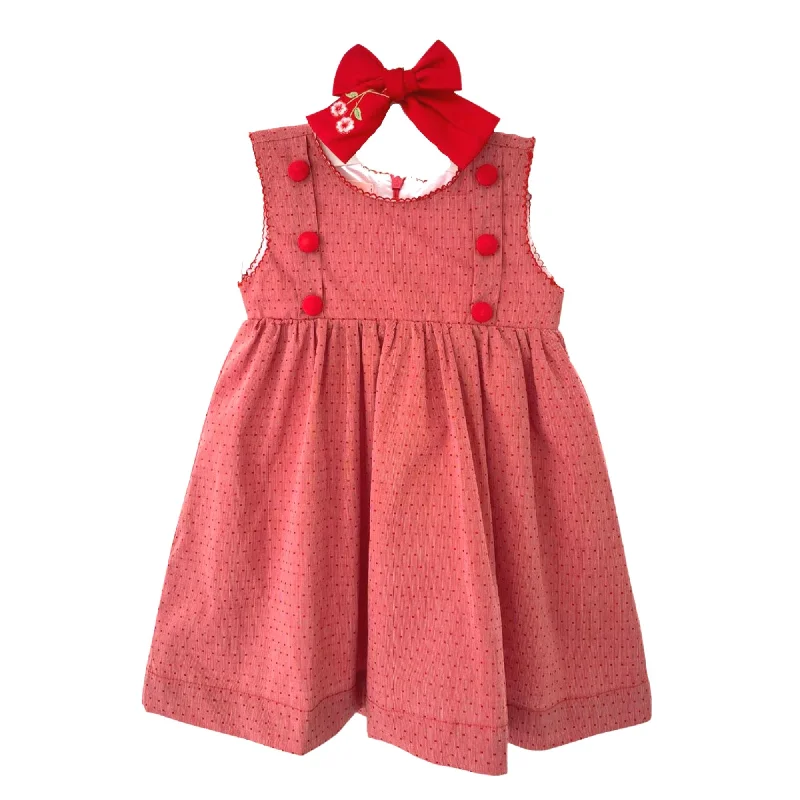 Exclusive Savings Red Swiss Dot Dress with Bow