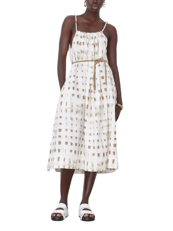 Year-End Sale Scarlett Dress | Inverted Check Camel