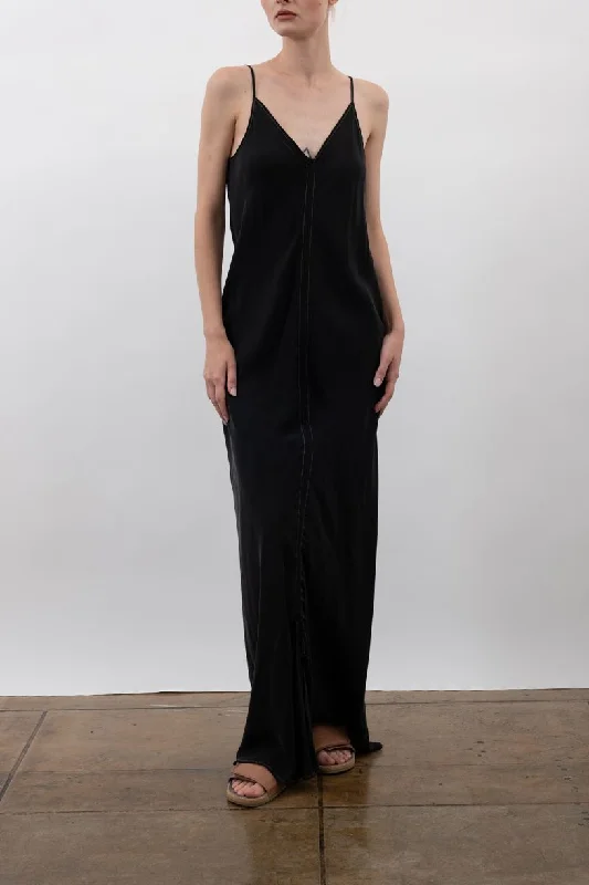 Best Deals Silky Cupro Long Spaghetti Strap Dress - WILEY