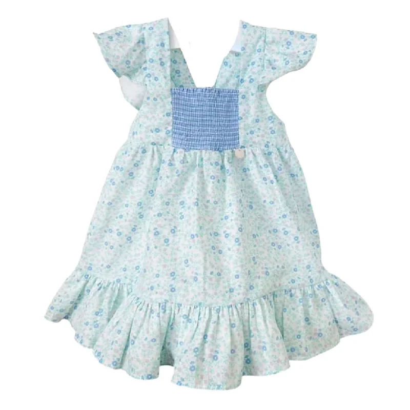 The Best Prices Blue Floral Smocked Dress