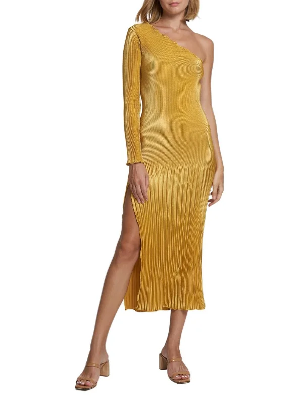 Exclusive Online Offer Soiree Gigi One Shoulder Sleeved Gown Marigold