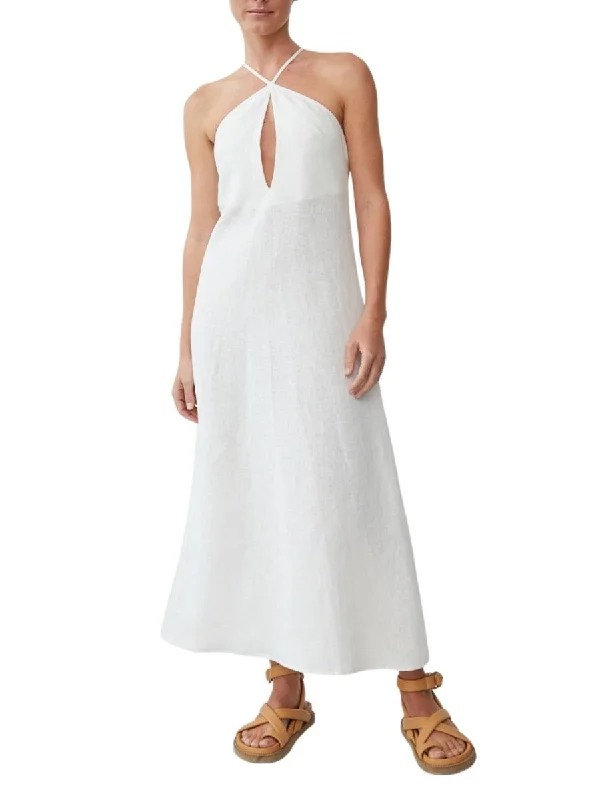 TIME-Limited Offer Split Tie Dress White
