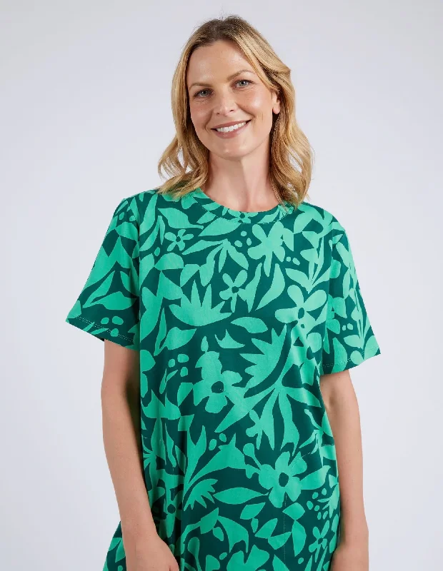 Unmissable Offer Stencil Floral Tee Dress Greenbriar Floral