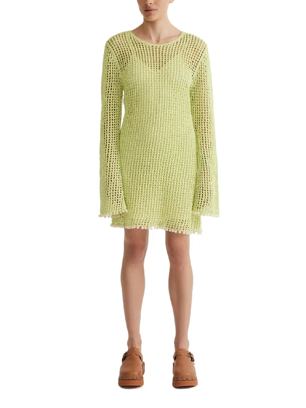 Big Savings Submerged Crew Neck Mini Dress Melon