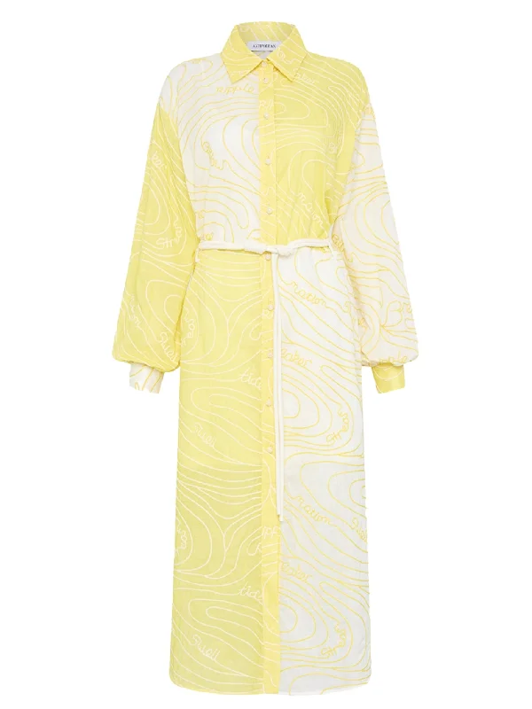 Can't Be Beat Surge Belted Shirt Dress Zest