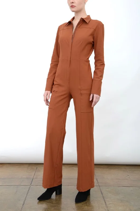 Steals and Deals Tech Stretch Zip Up Utility Jumpsuit - AUDREY FA24