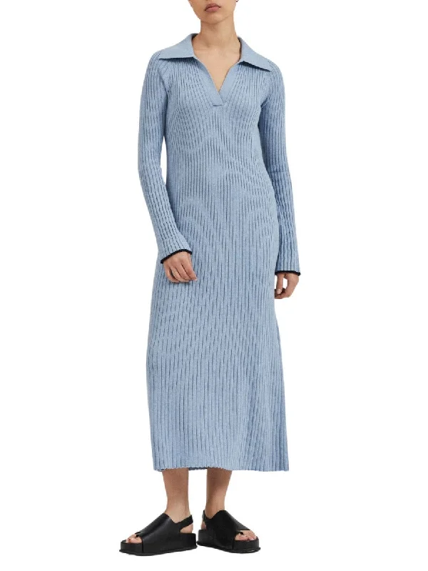 Quick Sale The Arlo Dress Blue Melange Cotton