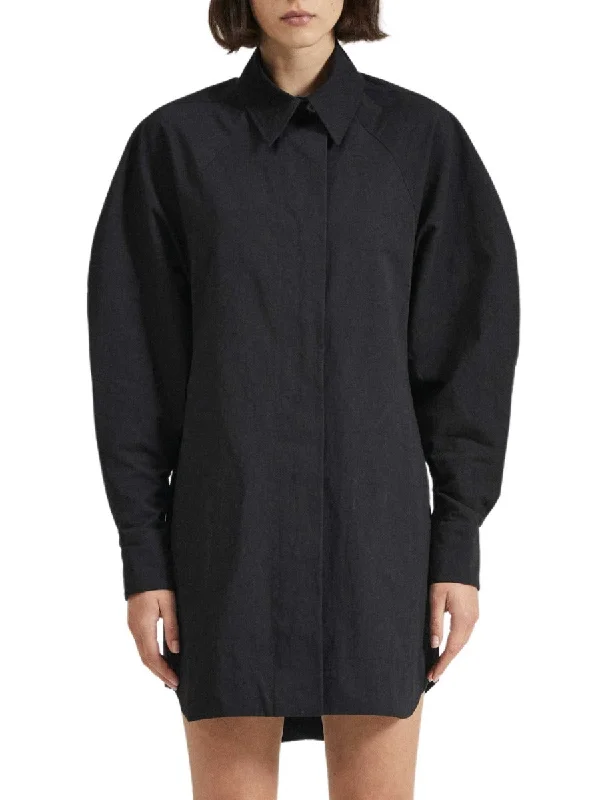 Exclusive Online Offer The Longsleeve Paloma Dress Black Cotton Hemp Blend