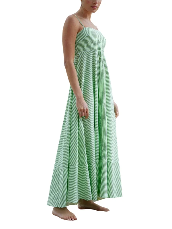 Deep Discounts The Rue Dress In Lime Stripe