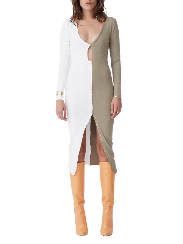 Value Deals The Saturn Dress Shale Green/White