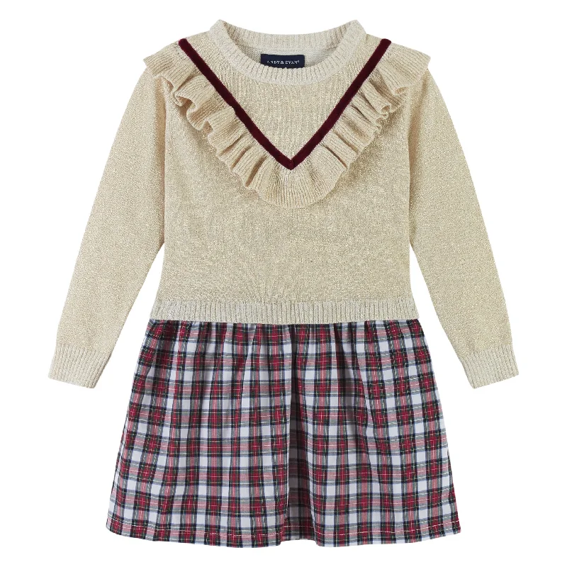 Weekend Special Varsity Ruffle Sweater Dress