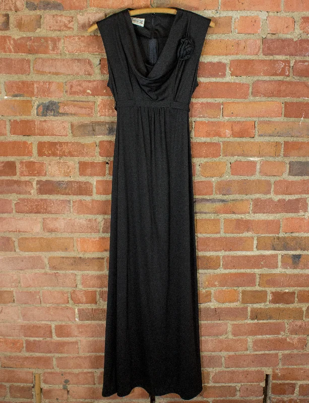 Stock Up and Save Vintage 80s Act 1 Black Drape Neck Dress Small