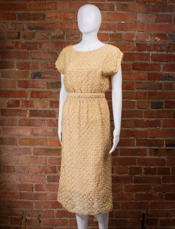 Unbeatable Prices Vintage Lampi Crochet Sleeveless Dress 50s Medium