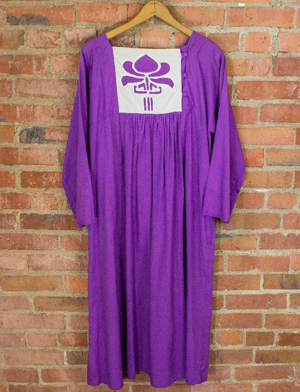 Friends and Family Sale Vintage Robert Vercellino Purple and White Maxi Dress Size Medium