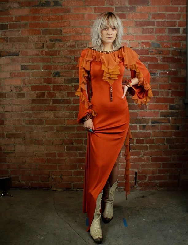 Deal Dash Vintage Showstopper Dress by Bill Whittens Workroom 27 Small 1970s