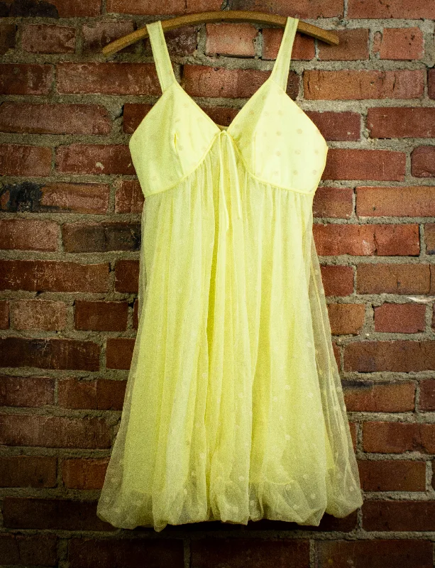 Price Drop Vintage Yellow Polka Dot Sleeveless Dress 1950's