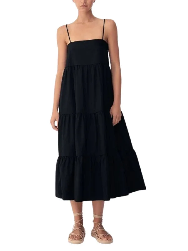 Get It Before It’s Gone Violet Tiered Dress  Blk
