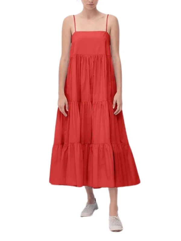 Today’s Deal Violet Tiered Dress Cherry Red