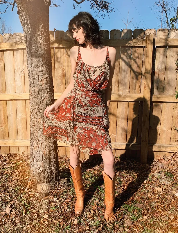 Price Drop Women's Vintage 90's Gary Graham Floral Silk Wrap Dress - 4/Small