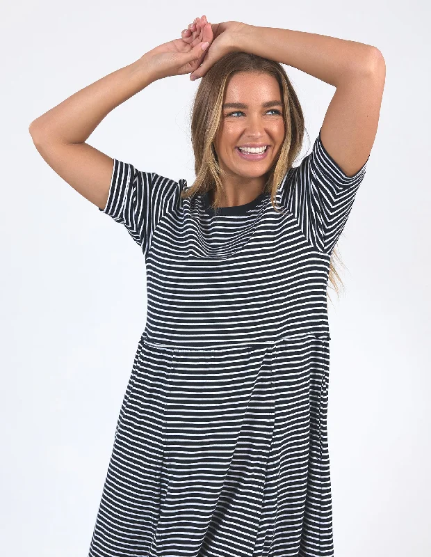 TIME-Limited Offer York Midi Dress Stripe Navy/White Stripe