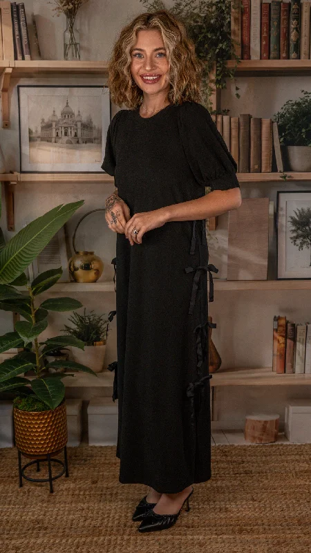 Act Now Bows For Days Black Dress