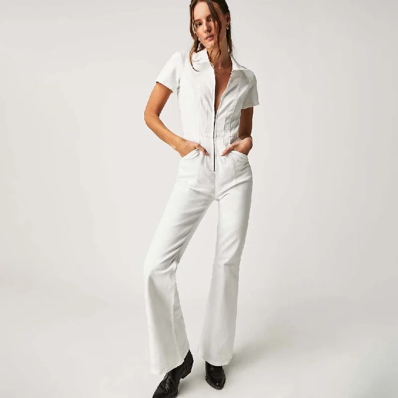 Act Now JAYDE FLARE JUMPSUIT | PURE WHITE