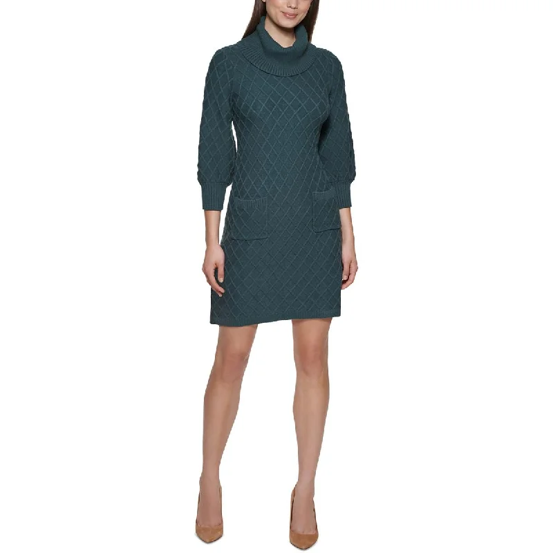 Deal Mania Jessica Howard Womens Mockneck Knee Length Sweaterdress