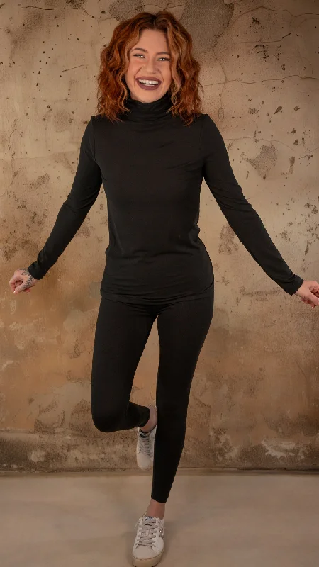 Exclusive Savings Mariah Black High Neck Legging Set